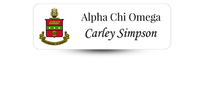 1 1" x 3" Alpha Chi Omega Name Tag - Part #169