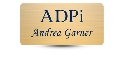 1.5" x 3" Alpha Delta Pi Name Tag - Part #362