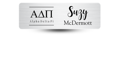 1" x 3" Alpha Delta Pi Name Tag - Part #355