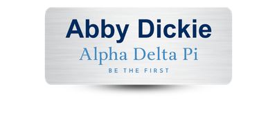 1.25" x 3" Alpha Delta Pi Name Tag - Part #357