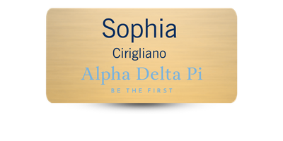 1.5" x 3" Alpha Delta Pi Name Tag - Part #363