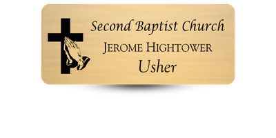 1 1/4" x 3" Church Name Tags