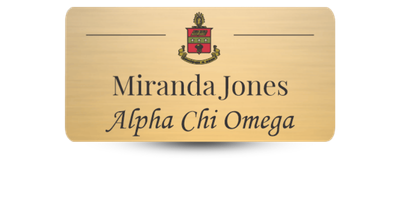 1.5 1.5" x 3" Alpha Chi Omega Name Tag - Part #1112