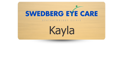 1.25" x 3" Plastic Name Tag with Logo in Full Color