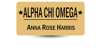 1.5 1.5" x 3" Alpha Chi Omega Name Tag - Part #173