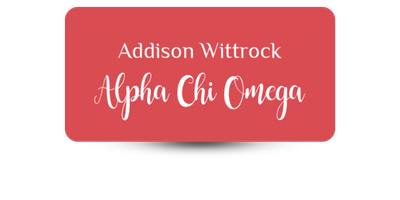 1.5 1.5" x 3" Alpha Chi Omega Name Tag - Part #1111