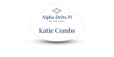 Unique Shape Alpha Delta Pi Name Tag - Part #365