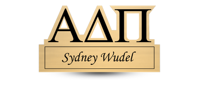 Custom Greek Cutout Letter Alpha Delta Pi Name Tag - Part #364