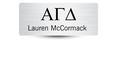1.25" x 3" Alpha Gamma Delta Name Tag - Part #383