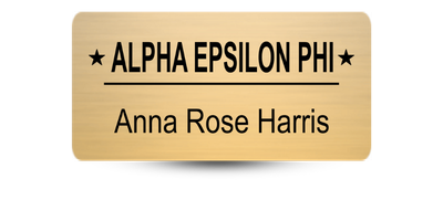 1.5 1.5" x 3" Alpha Epsilon Phi Name Tag - Part #371