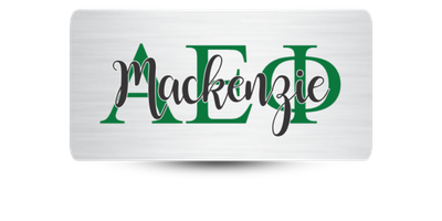 1.5 1.5" x 3" Alpha Epsilon Phi Name Tag - Part #1182