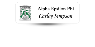 1 1" x 3" Alpha Epsilon Phi Name Tag - Part #367