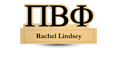 Custom Shape Pi Beta Phi Name Tag - Part #603 Custom Shape Pi Beta Phi Name Tag - Part #603