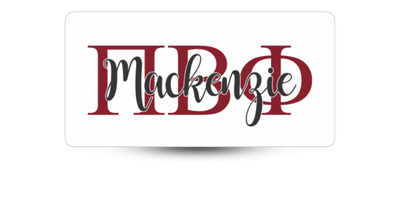 1.5 1.5" x 3" Pi Beta Phi Name Tag - Part #1197