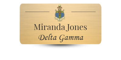 1.5 1.5" x 3" Delta Gamma Name Tag - Part #1211
