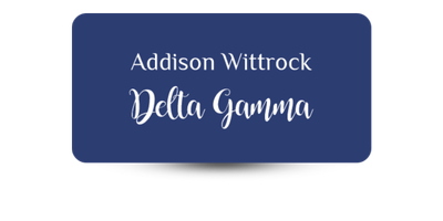 1.5 1.5" x 3" Delta Gamma Name Tag - Part #1170