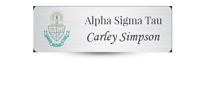 1 1" x 3" Alpha Sigma Tau Name Tag - Part #1257