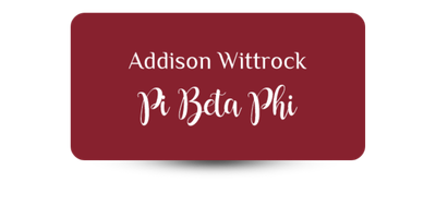 1.5 1.5" x 3" Pi Beta Phi Name Tag - Part #1177