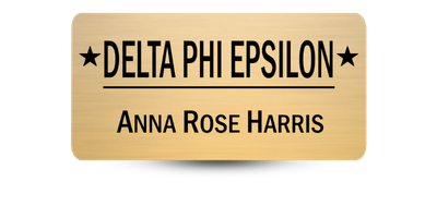 1.5 1.5" x 3" Delta Phi Epsilon Name Tag - Part #503