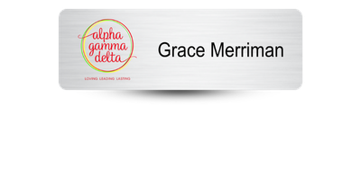 1" x 3" Alpha Gamma Delta Name Tag - Part #380