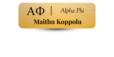 1" x 3" Alpha Phi Name Tag - Part #403