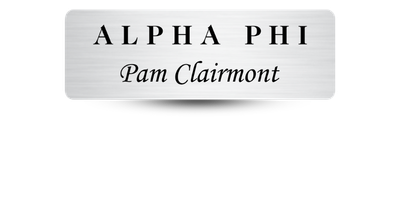 1" x 3" Alpha Phi Name Tag - Part #405