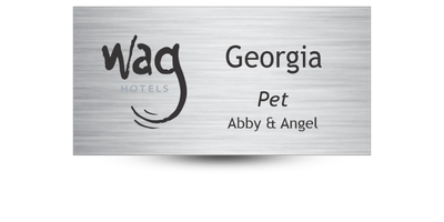 1 1/2 1 1/2" x 3" Engraved Plastic Style Name Tag