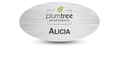 1 1/2 1 1/2" x 3" Oval Apartment Staff Name Tag