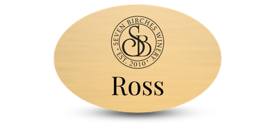 1 1/2" x 2 3/8" Oval Winery Name Tags