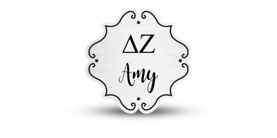 Custom Shape Delta Zeta Name Tag - Part #526 Custom Shape Delta Zeta Name Tag - Part #526