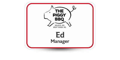 2 2" x 3" Restaurant Name Tag