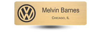 1 1" x 3" Engraved Metal Name Tag