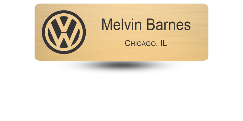 1" x 3" Engraved Metal Name Tag