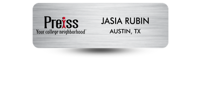 1" x 3" Magnetic Full Color Plastic Name Tag