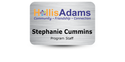 2" x 3" Plastic Name Tag Magnet Back With Color Logo