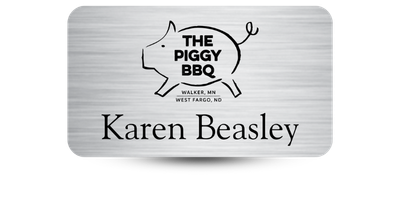 1 1/2 1 1/2" x 3" Engraved Metal Name Tag