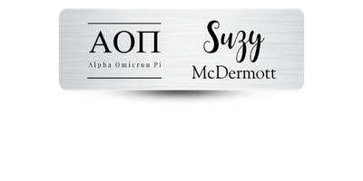 1" x 3" Alpha Omicron Pi Name Tag - Part #392
