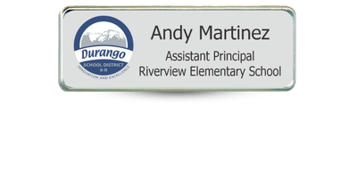 1" x 3" Silver Executive Framed Metal Name Tag