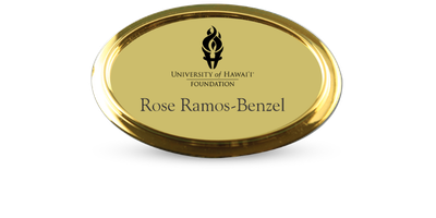 1 3/4" x 2 3/4" Gold Framed Oval Executive Name Tag