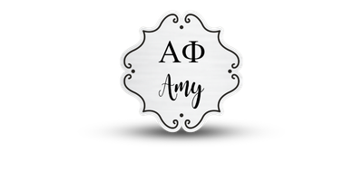 Custom Shape Alpha Phi Name Tag - Part #413
