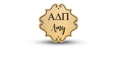 Custom Shape Alpha Delta Pi Name Tag - Part #366 Custom Shape Alpha Delta Pi Name Tag - Part #366