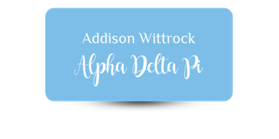 1.5" x 3" Alpha Delta Pi Name Tag - Part #1161