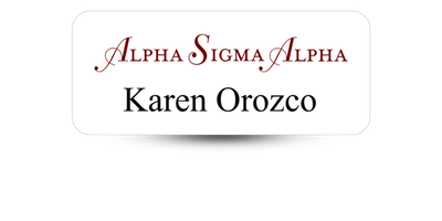 1.25 1.25" x 3" Alpha Sigma Alpha Name Tag - Part #426