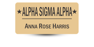 1.5 1.5" x 3" Alpha Sigma Alpha Name Tag - Part #427