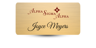 1.5 1.5" x 3" Alpha Sigma Alpha Name Tag - Part #428