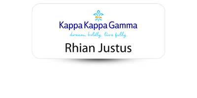1.25 1.25" x 3" Kappa Kappa Gamma Name Tag - Part #588