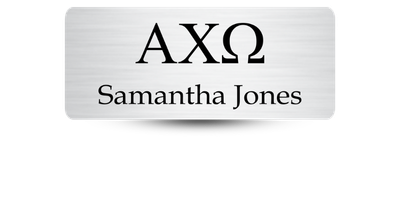 1.25 1.25" x 3" Alpha Chi Omega Name Tag - Part #159