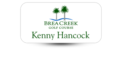 1 1/2 1 1/2" x 3" Golf Club and Country Club Name Tag