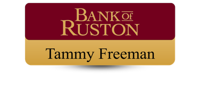 1 1/4 1 1/4" x 3" Banking Name Tags