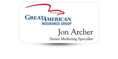 1 1/2 1 1/2" x 3" Insurance Agency Name Tags